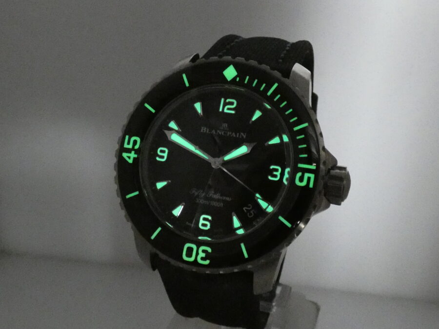 Blancpain Fifty Fathoms 45mm Titanio BOX&PAPERS Anno 2023 Automatico Rotore in Oro Bianco 18Kt - immagine 11