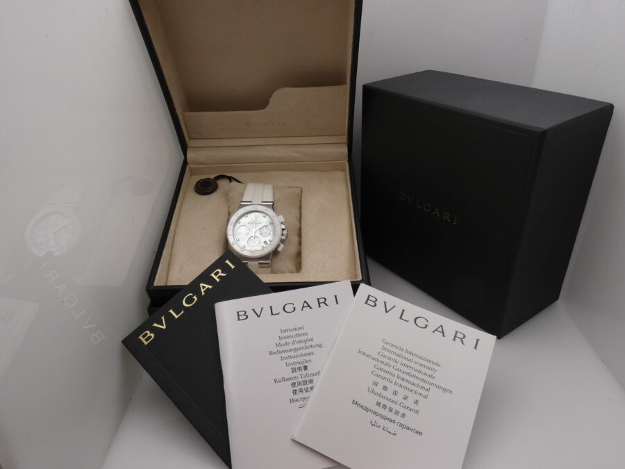 Cronografo Bulgari Diagono Automatico MOP Dial & Diamonds N.O.S. BOX&PAPERS New Old Stock - immagine 11