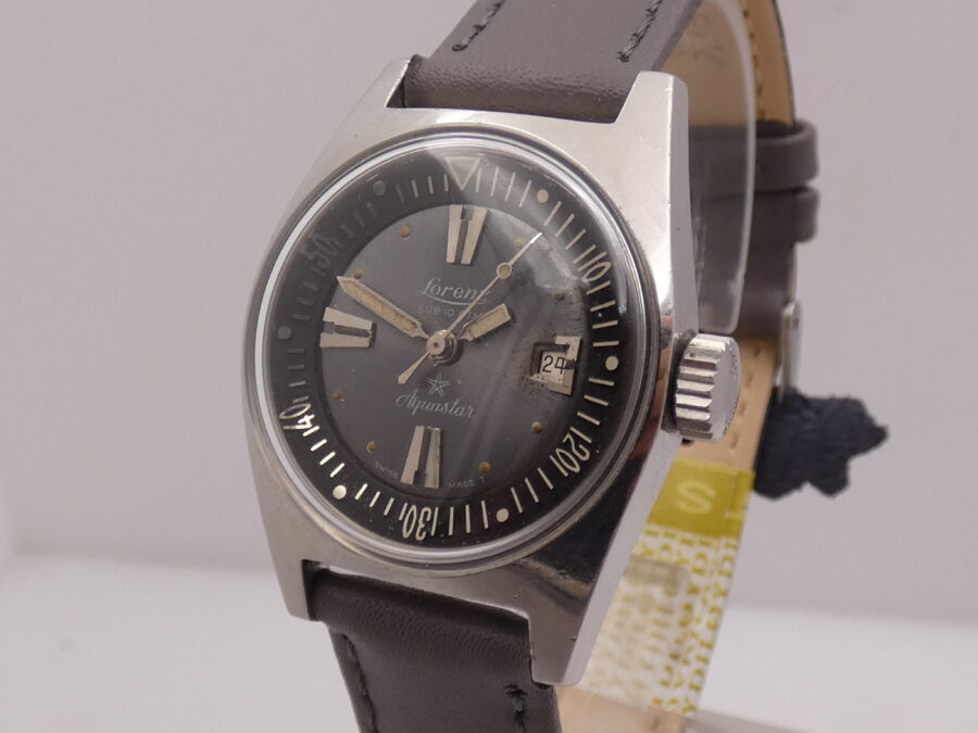 Lorenz Rare Diver Aquastar MidSize 29mm 2369 Automatico Date Acciaio Anni '70 - immagine 11