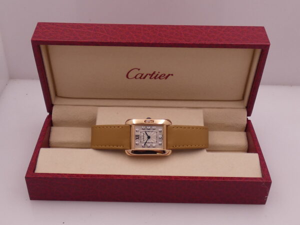 Cartier Tank Anglaise SERVICED IN CARTIER Small Diamonds Dial Oro Rosa 18Kt TOP CONDITION WJTA0007