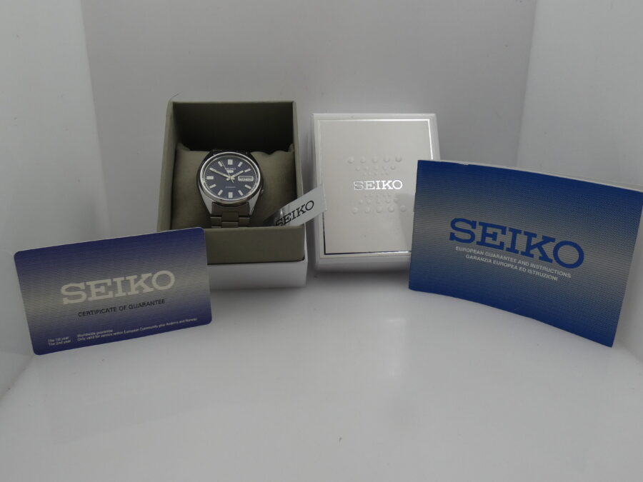 Seiko 5 Automatico BOX & PAPERS Blue Dial Braccialato Acciaio Ref. 7S26-0480 - immagine 12