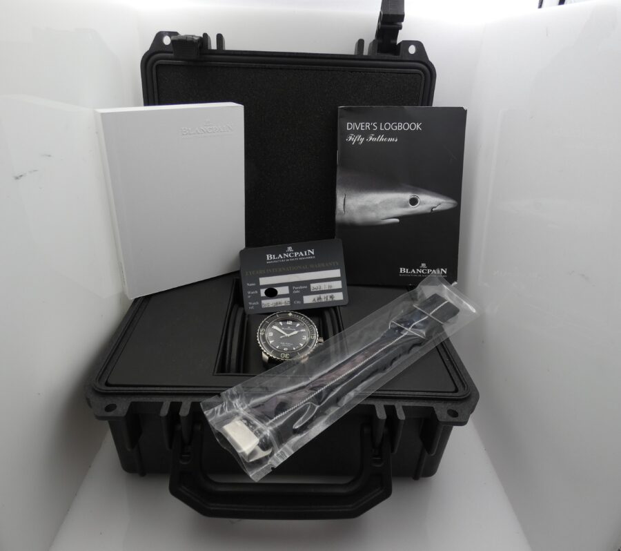 Blancpain Fifty Fathoms 45mm Titanio BOX&PAPERS Anno 2023 Automatico Rotore in Oro Bianco 18Kt - immagine 12