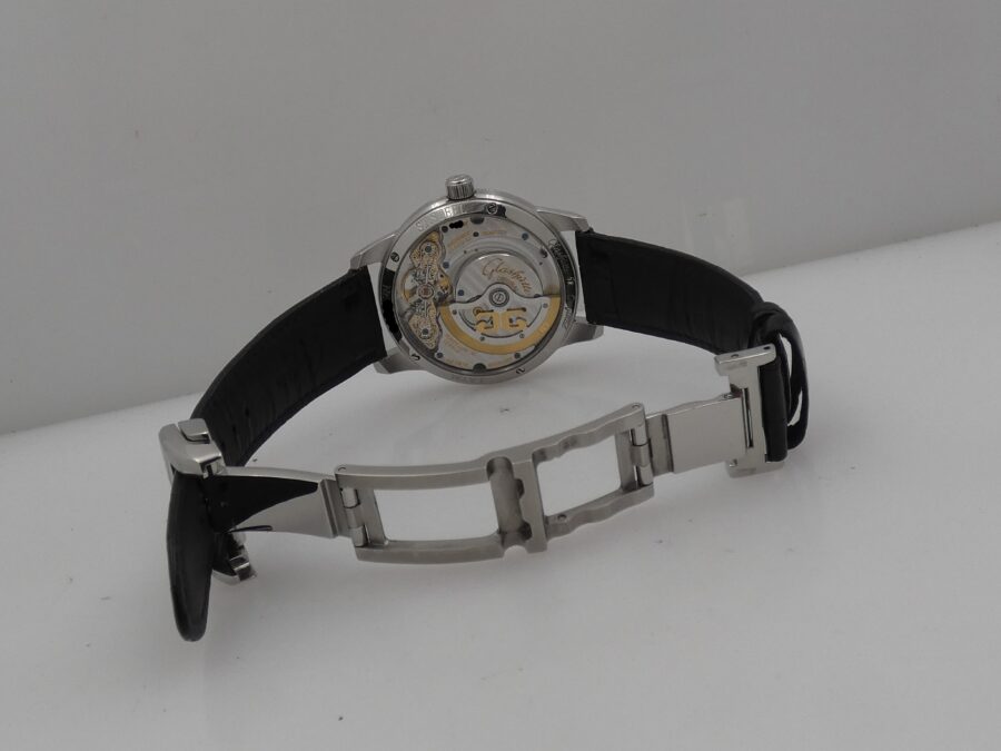 Glashütte Original PanoMaticDate Panoramadatum With PAPERS Anno 2011 Automatico Duplex Swan-neck Acciaio - immagine 12