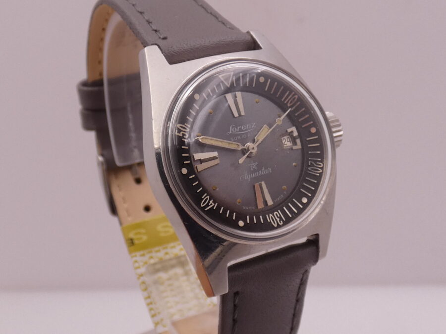 Lorenz Rare Diver Aquastar MidSize 29mm 2369 Automatico Date Acciaio Anni '70 - immagine 12