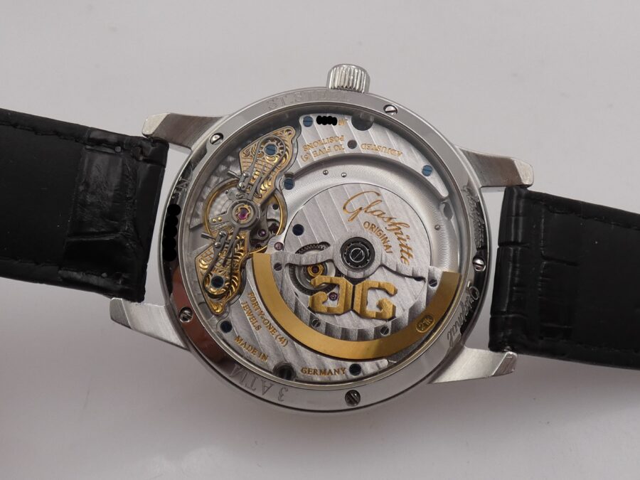 Glashütte Original PanoMaticDate Panoramadatum With PAPERS Anno 2011 Automatico Duplex Swan-neck Acciaio - immagine 16