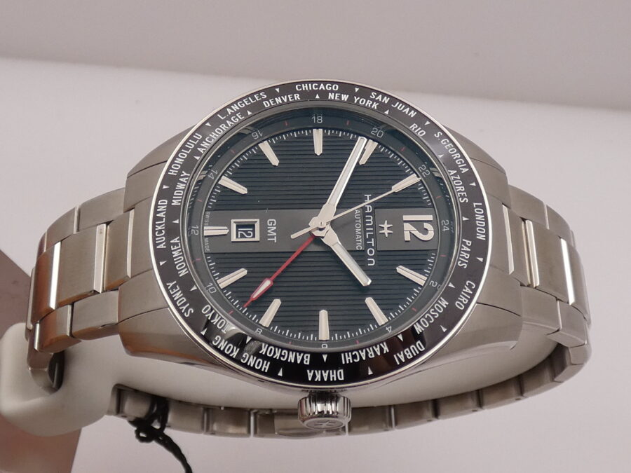 Hamilton Broadway GMT Edition 46mm NEW BOX&PAPERS Automatico Braccialato Acciaio Ref H437250 Limited Edition Mai indossato - immagine 4