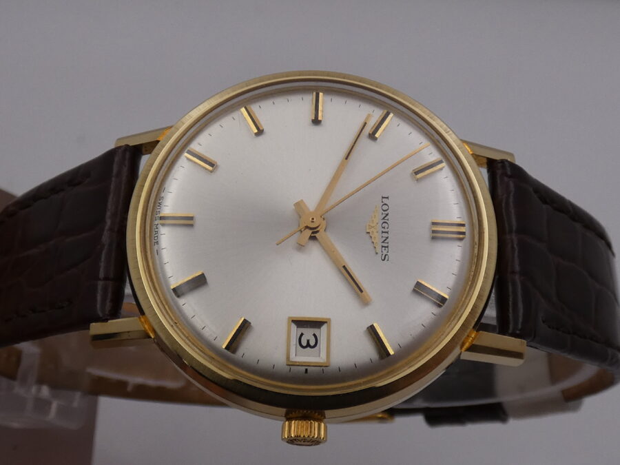 Longines Classic Date Vintage Oro Pieno 18Kt 8192 Carica Manuale Anno 1968 Orologio Meraviglioso - immagine 3