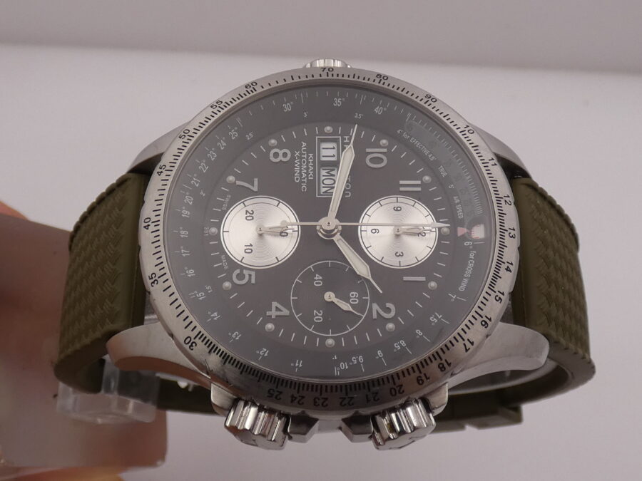 Hamilton Khaki X-Wind Aviation Chronograph 44mm BOX&PAPERS Automatic Year 2008 Steel Ref. H77656713