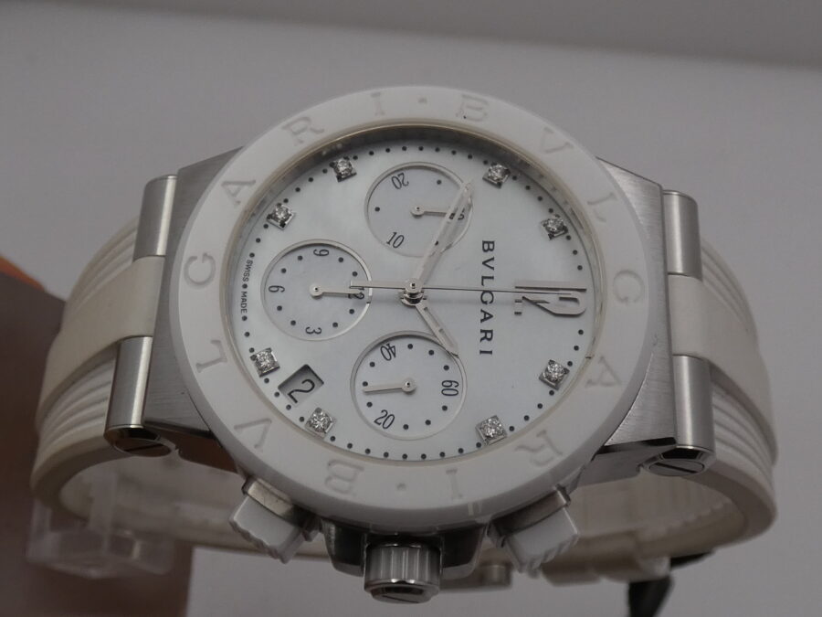 Cronografo Bulgari Diagono Automatico MOP Dial & Diamonds N.O.S. BOX&PAPERS New Old Stock - immagine 3