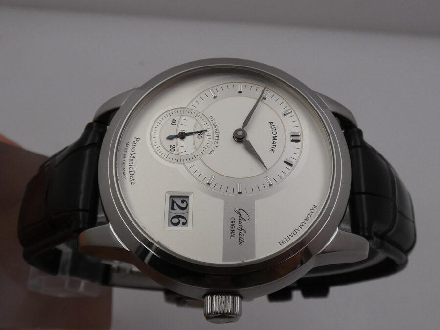Glashütte Original PanoMaticDate Panoramadatum With PAPERS Anno 2011 Automatico Duplex Swan-neck Acciaio - immagine 3