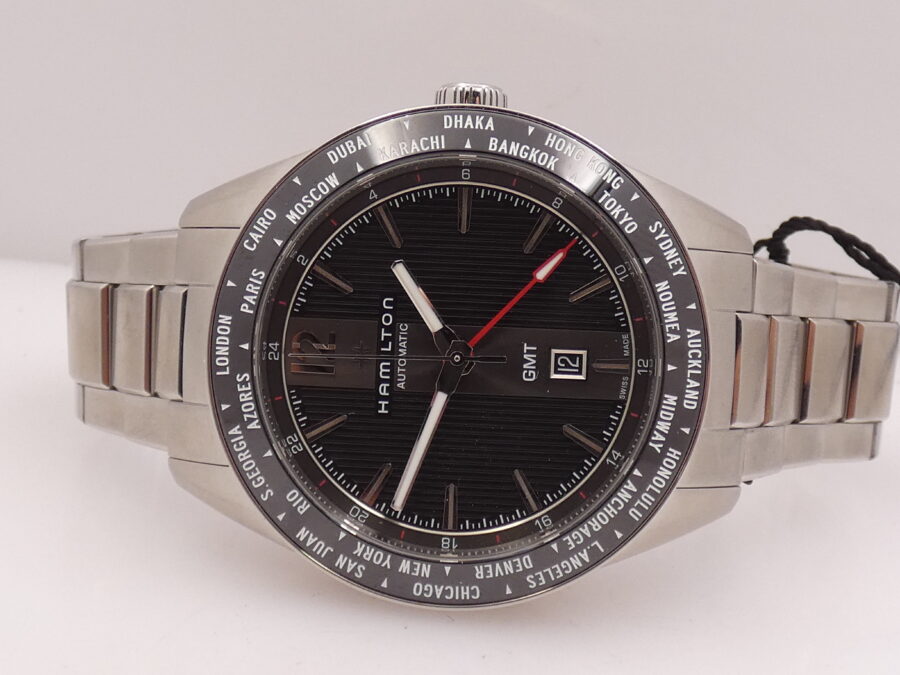 Hamilton Broadway GMT Edition 46mm NEW BOX&PAPERS Automatico Braccialato Acciaio Ref H437250 Limited Edition Mai indossato - immagine 5