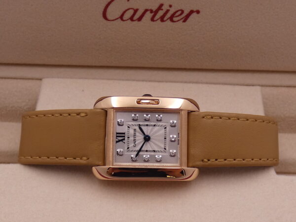 Cartier Tank Anglaise SERVICED IN CARTIER Small Diamonds Dial Oro Rosa 18Kt TOP CONDITION WJTA0007