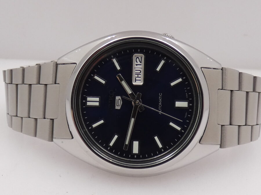 Seiko 5 Automatico BOX & PAPERS Blue Dial Braccialato Acciaio Ref. 7S26-0480 - immagine 4