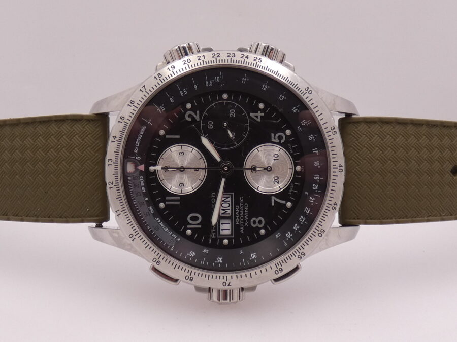 Hamilton Khaki X-Wind Aviation Chronograph 44mm BOX&PAPERS Automatic Year 2008 Steel Ref. H77656713 - immagine 4