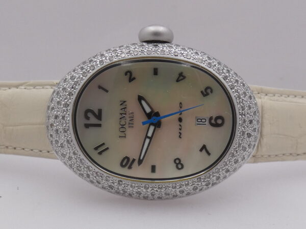 Locman Nuovo Diamonds 1.6 ct MOP DIAL NEW BOX&PAPERS Aluminium MAI INDOSSATO Ref. 015 ANNI '2000s