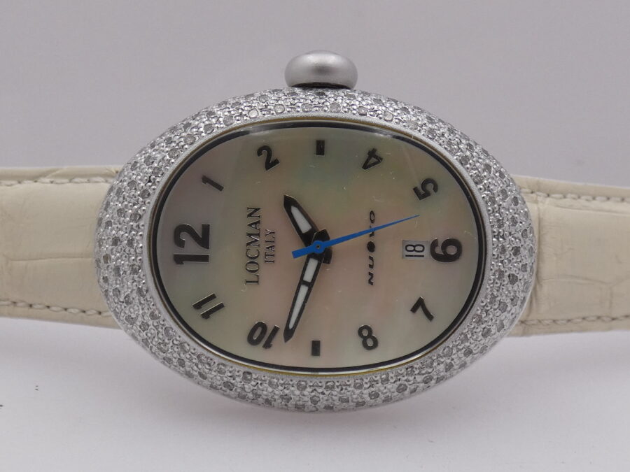 Locman Nuovo Diamonds 1.6 ct MOP DIAL NEW BOX&PAPERS Aluminium MAI INDOSSATO Ref. 015 ANNI '2000s - immagine 4