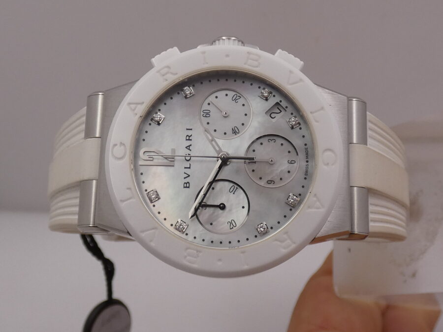 Cronografo Bulgari Diagono Automatico MOP Dial & Diamonds N.O.S. BOX&PAPERS New Old Stock - immagine 4