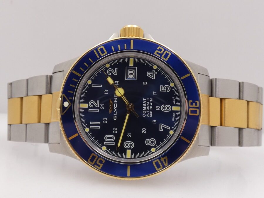 Glycine Combat SUB 42mm GL0081 BOX&PAPERS Automatico Acciaio & Oro 18Kt G.F. Anno 2021 TOP CONDITION - immagine 4