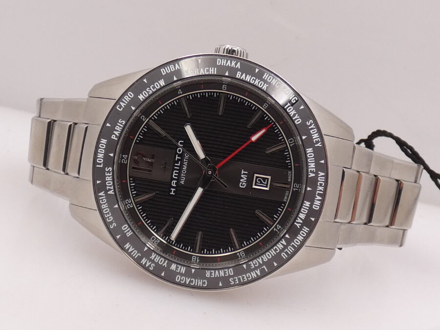 Hamilton Broadway GMT Edition 46mm NEW BOX&PAPERS Automatico Braccialato Acciaio Ref H437250 Limited Edition Mai indossato - immagine 6