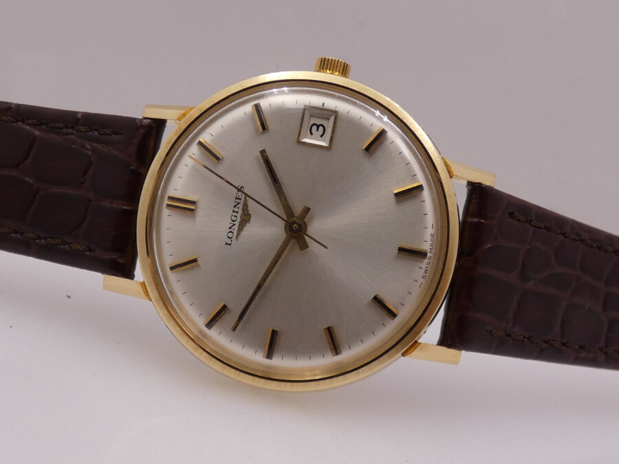 Longines Classic Date Vintage Oro Pieno 18Kt 8192 Carica Manuale Anno 1968 Orologio Meraviglioso - immagine 5