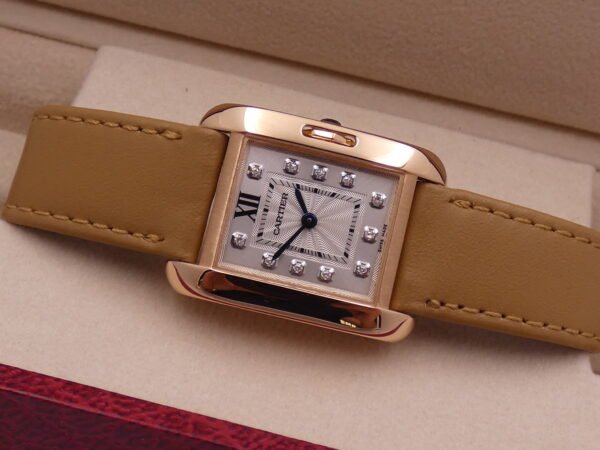 Cartier Tank Anglaise SERVICED IN CARTIER Small Diamonds Dial Oro Rosa 18Kt TOP CONDITION WJTA0007