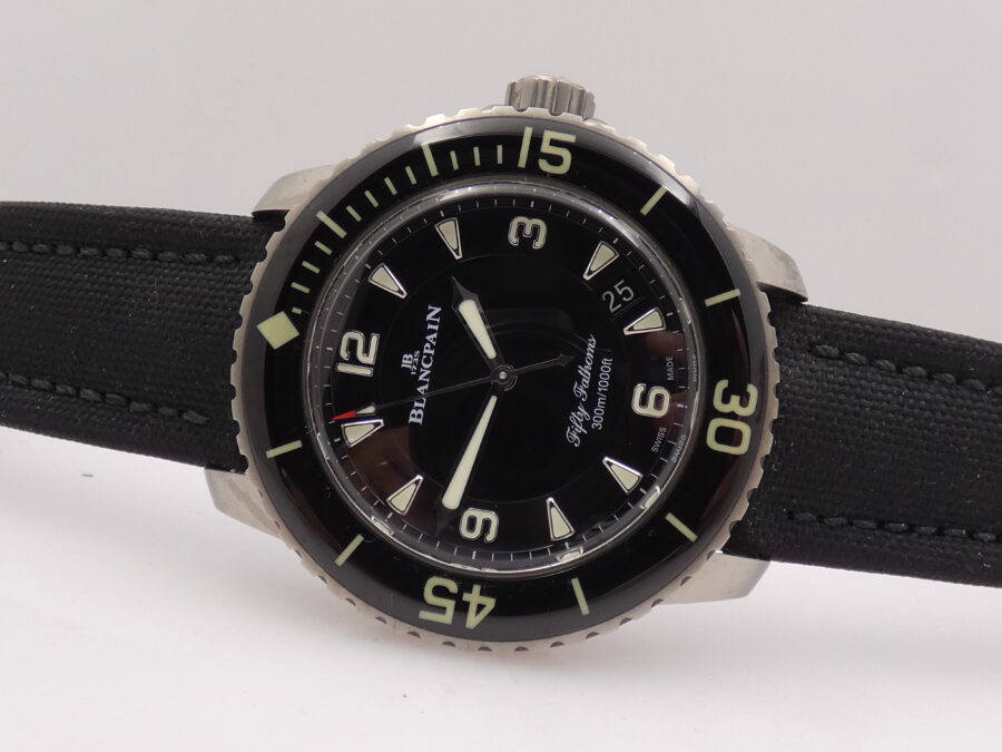 Blancpain Fifty Fathoms 45mm Titanio BOX&PAPERS Anno 2023 Automatico Rotore in Oro Bianco 18Kt - immagine 5