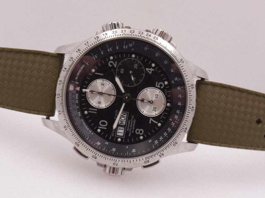 Hamilton Khaki X-Wind Aviation Chronograph 44mm BOX&PAPERS Automatic Year 2008 Steel Ref. H77656713 - immagine 5