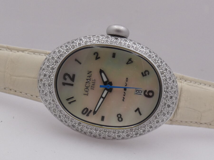 Locman Nuovo Diamonds 1.6 ct MOP DIAL NEW BOX&PAPERS Aluminium MAI INDOSSATO Ref. 015 ANNI '2000s - immagine 5