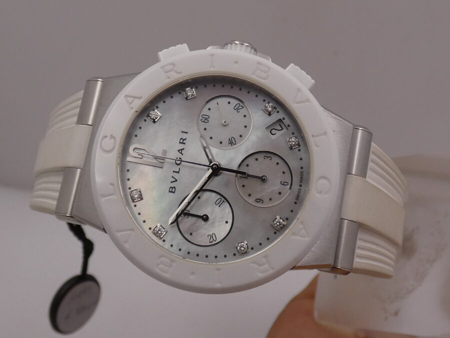 Cronografo Bulgari Diagono Automatico MOP Dial & Diamonds N.O.S. BOX&PAPERS New Old Stock - immagine 5