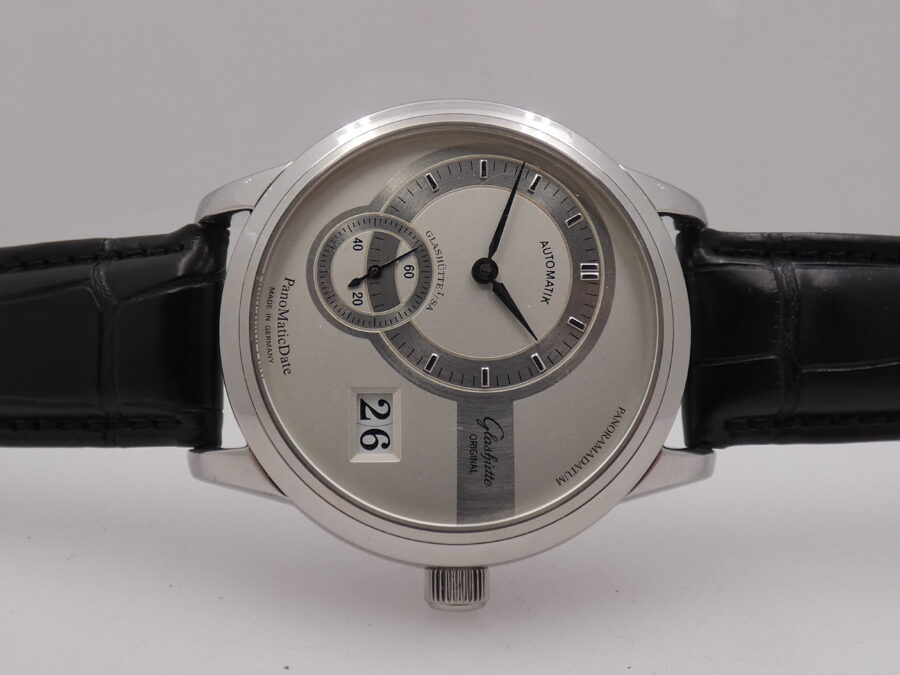 Glashütte Original PanoMaticDate Panoramadatum With PAPERS Anno 2011 Automatico Duplex Swan-neck Acciaio - immagine 5