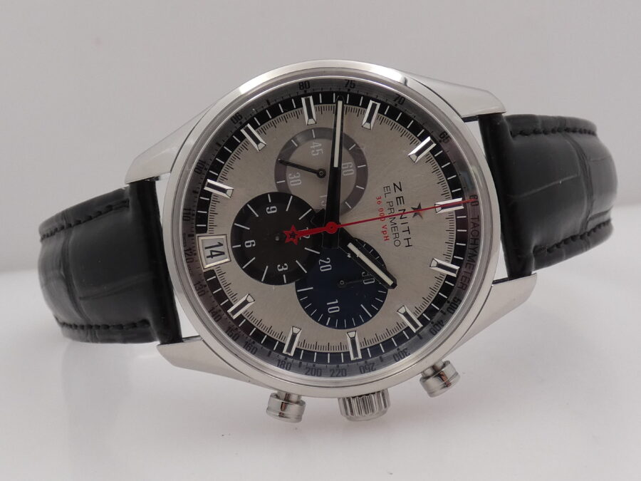Cronografo Zenith El Primero Chronomaster 36'000 Vph  BOX&PAPERS Automatico Anno 2014 Acciaio 03.2040.400 - immagine 6