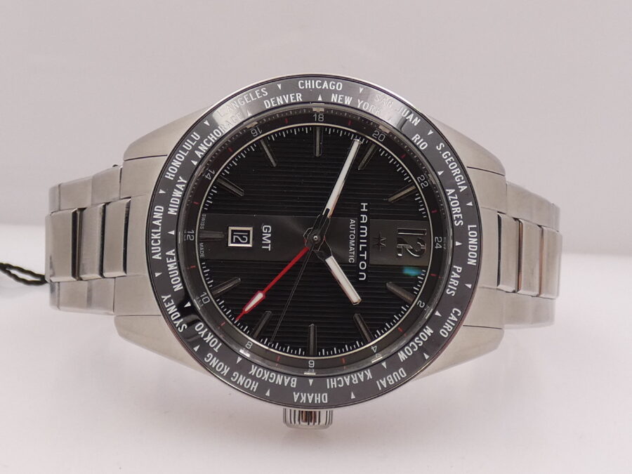 Hamilton Broadway GMT Edition 46mm NEW BOX&PAPERS Automatico Braccialato Acciaio Ref H437250 Limited Edition Mai indossato - immagine 7
