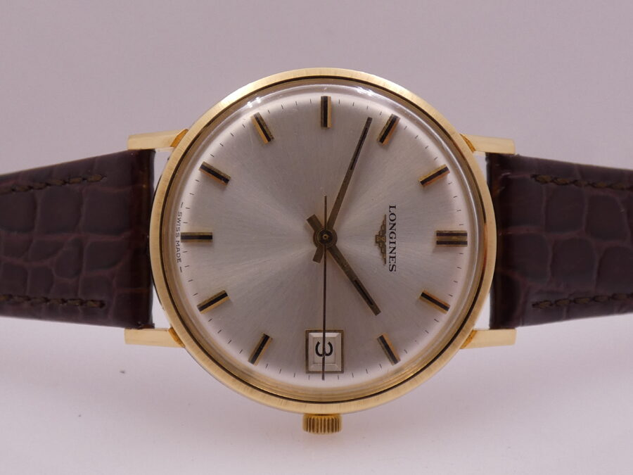 Longines Classic Date Vintage Oro Pieno 18Kt 8192 Carica Manuale Anno 1968 Orologio Meraviglioso - immagine 6