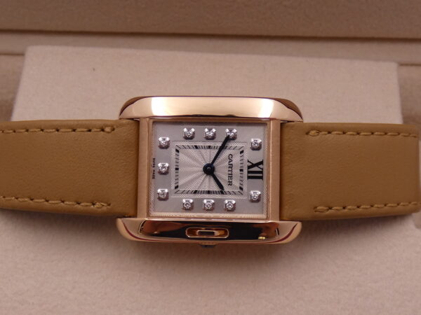 Cartier Tank Anglaise SERVICED IN CARTIER Small Diamonds Dial Oro Rosa 18Kt TOP CONDITION WJTA0007