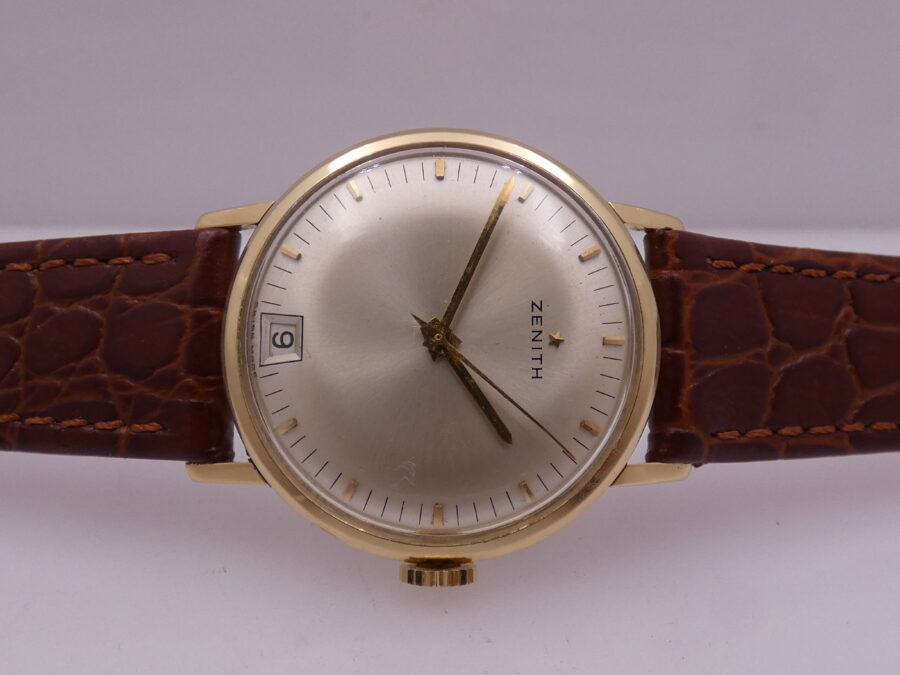 Zenith Stellina Date Oro Massiccio 18 Kt Anni '60s Appena Revisionato Carica Manuale - immagine 6