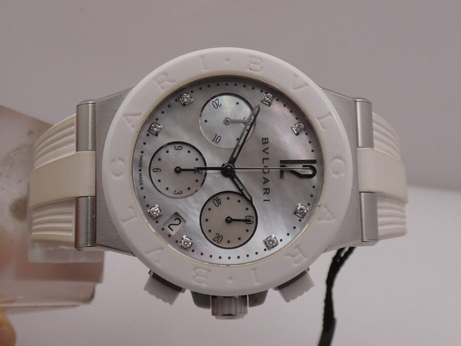 Cronografo Bulgari Diagono Automatico MOP Dial & Diamonds N.O.S. BOX&PAPERS New Old Stock - immagine 6