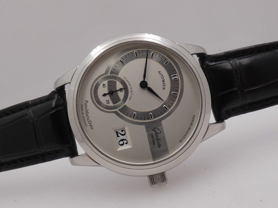 Glashütte Original PanoMaticDate Panoramadatum With PAPERS Anno 2011 Automatico Duplex Swan-neck Acciaio - immagine 6