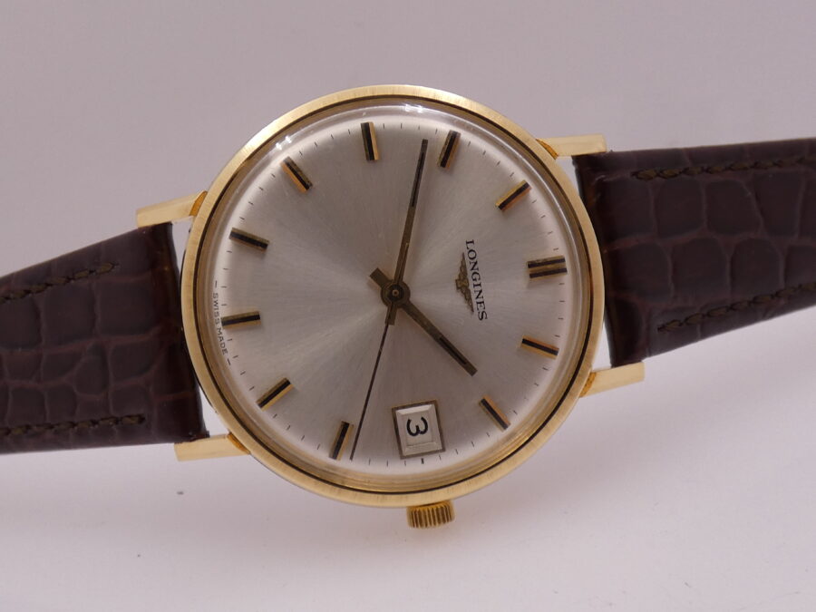 Longines Classic Date Vintage Oro Pieno 18Kt 8192 Carica Manuale Anno 1968 Orologio Meraviglioso - immagine 7