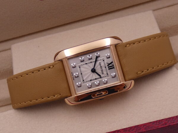 Cartier Tank Anglaise SERVICED IN CARTIER Small Diamonds Dial Oro Rosa 18Kt TOP CONDITION WJTA0007