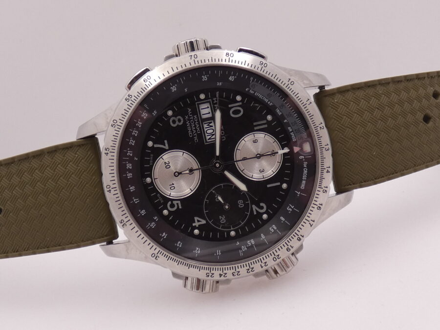 Hamilton Khaki X-Wind Aviation Chronograph 44mm BOX&PAPERS Automatic Year 2008 Steel Ref. H77656713 - immagine 7