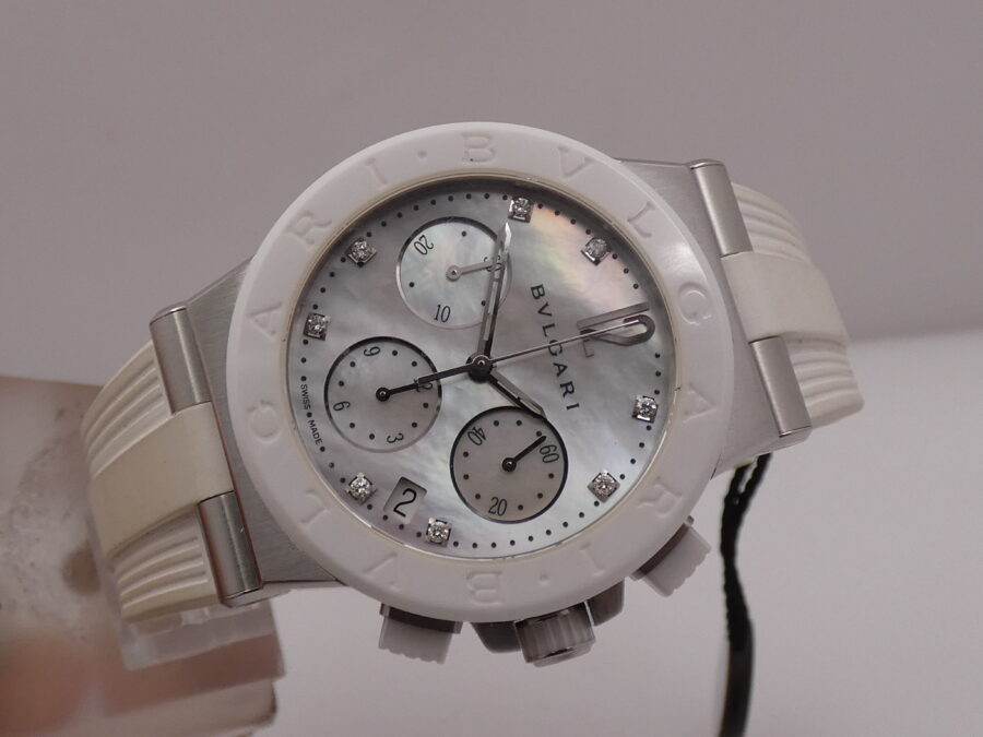 Cronografo Bulgari Diagono Automatico MOP Dial & Diamonds N.O.S. BOX&PAPERS New Old Stock - immagine 7