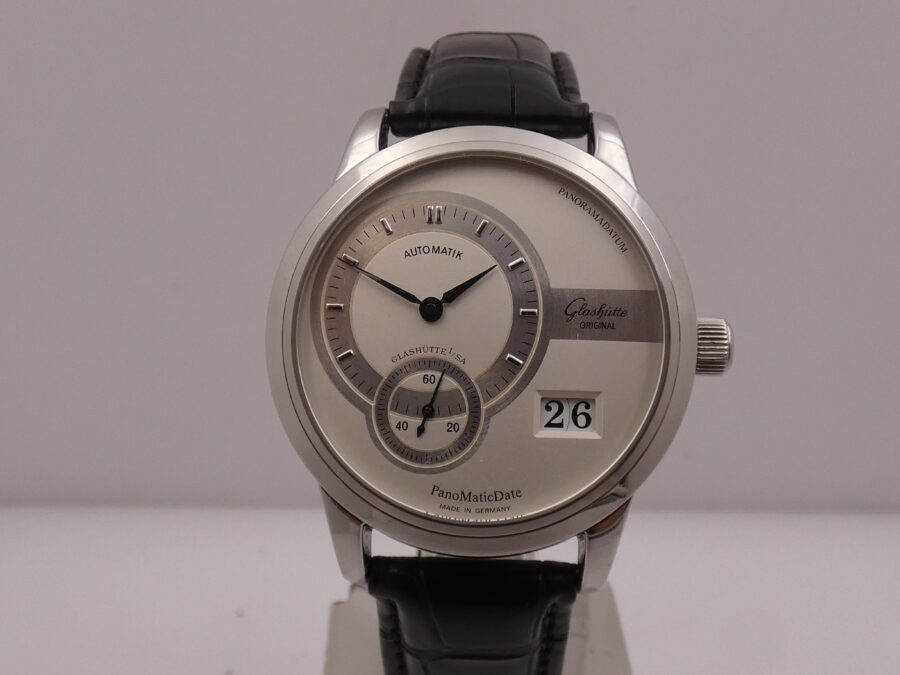 Glashütte Original PanoMaticDate Panoramadatum With PAPERS Anno 2011 Automatico Duplex Swan-neck Acciaio - immagine 7