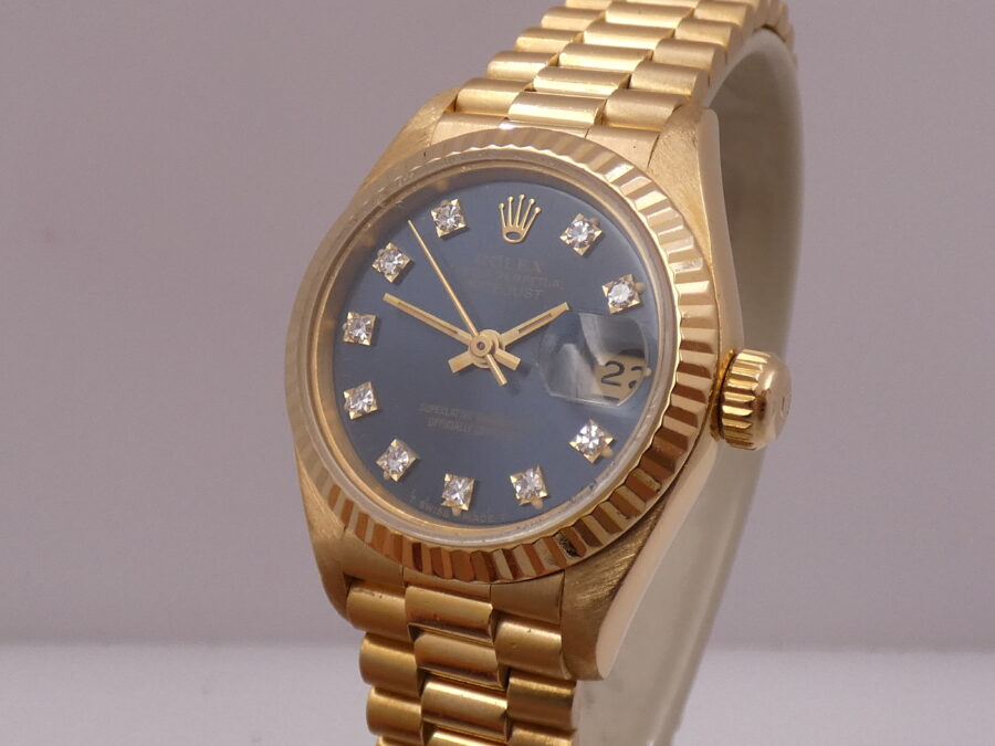Rolex Lady-Datejust President 69178 Oro Pieno 18Kt FACTORY DIAMOND Dial FULL SET 1991 Automatico - immagine 8