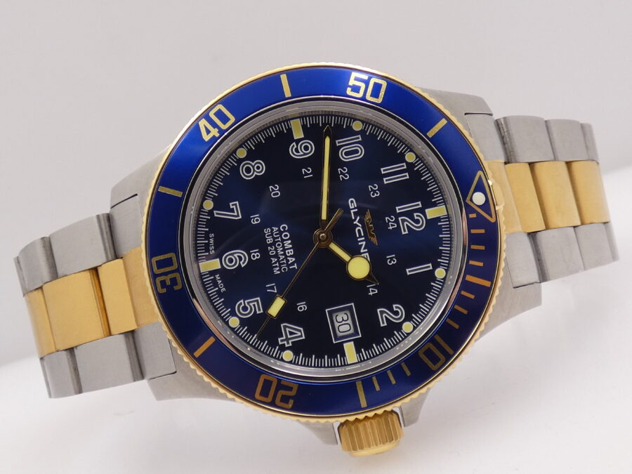 Glycine Combat SUB 42mm GL0081 BOX&PAPERS Automatico Acciaio & Oro 18Kt G.F. Anno 2021 TOP CONDITION - immagine 7
