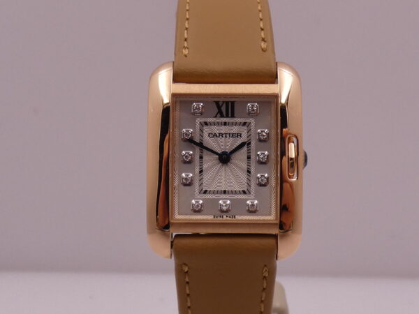Cartier Tank Anglaise SERVICED IN CARTIER Small Diamonds Dial Oro Rosa 18Kt TOP CONDITION WJTA0007