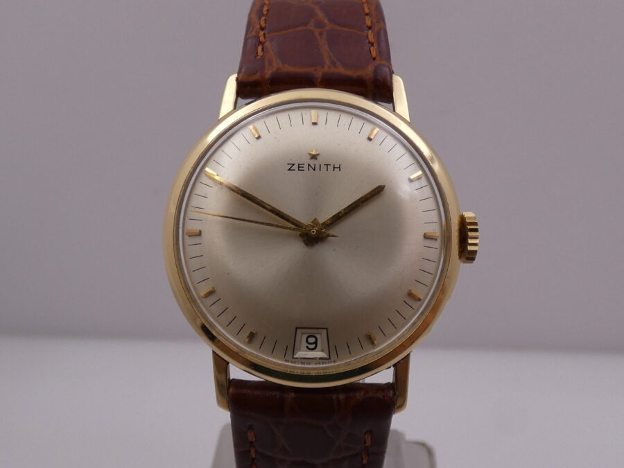 Zenith Stellina Date Oro Massiccio 18 Kt Anni '60s Appena Revisionato Carica Manuale - immagine 8