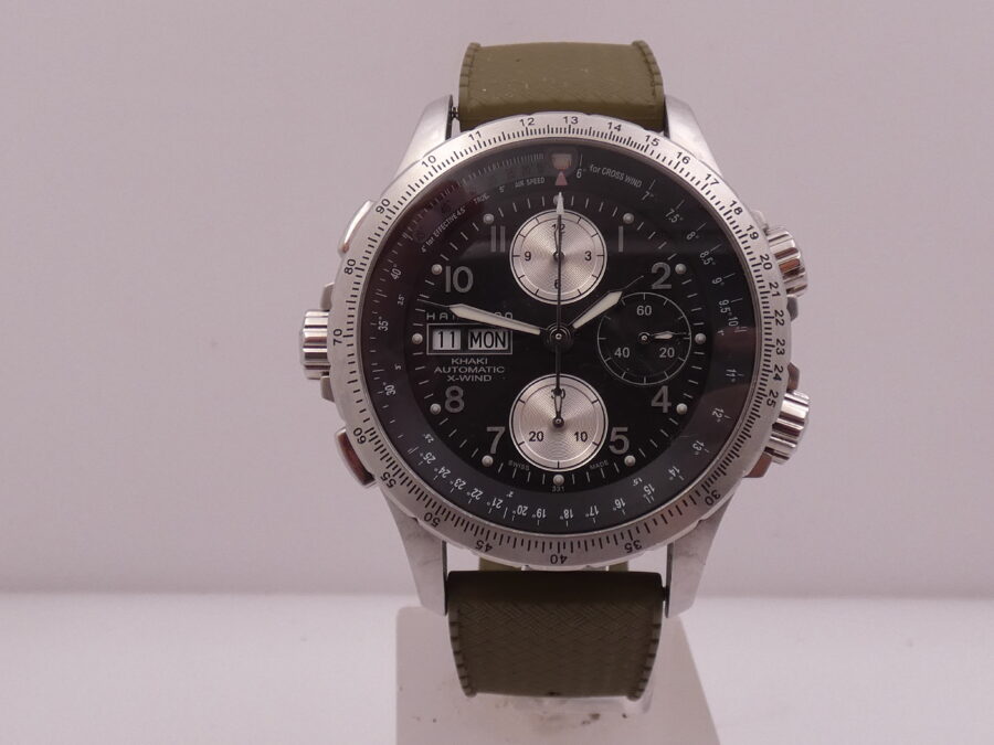 Hamilton Khaki X-Wind Aviation Chronograph 44mm BOX&PAPERS Automatic Year 2008 Steel Ref. H77656713 - immagine 8
