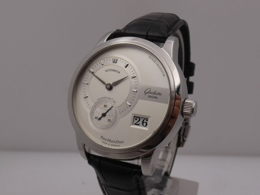 Glashütte Original PanoMaticDate Panoramadatum With PAPERS Anno 2011 Automatico Duplex Swan-neck Acciaio - immagine 8