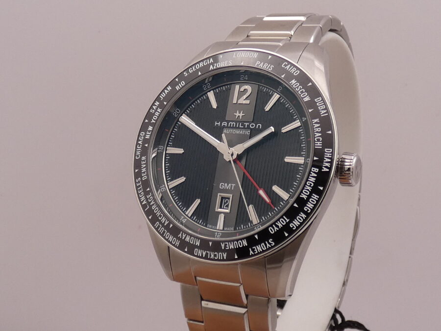Hamilton Broadway GMT Edition 46mm NEW BOX&PAPERS Automatico Braccialato Acciaio Ref H437250 Limited Edition Mai indossato - immagine 10