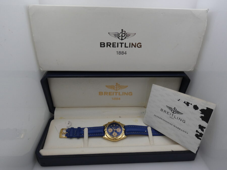 Cronografo Breitling Chronomat 81950 Oro Pieno 18Kt BOX&PAPERS Automatico Anni '90s - immagine 9
